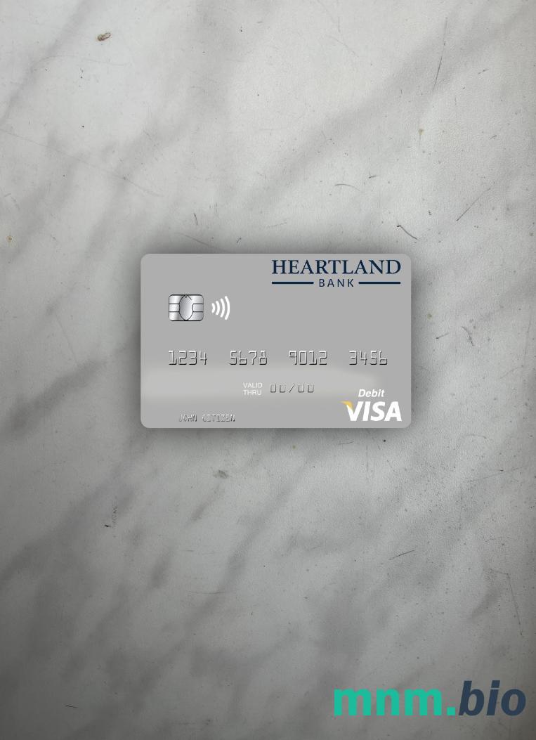 New Zealand Heartland bank visa obciążyć card wygląd fotograficzny skan PSD + zdjęcie